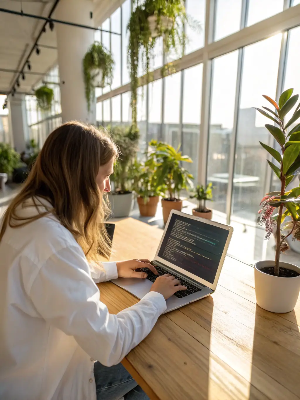 A person working on a website design on a computer, illustrating Aleph Consulting's website development services.